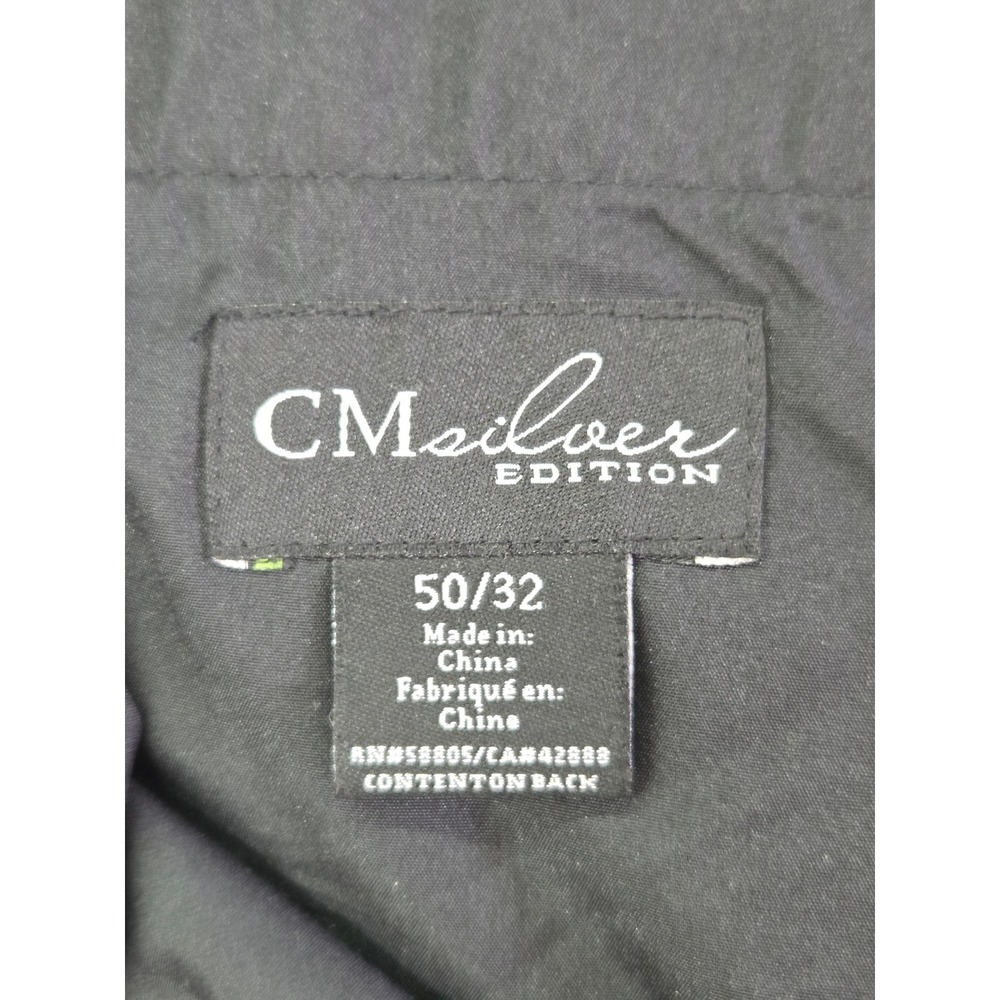 CM Silver Edition Men Black Flat Front Dress Pants Slacks 50x32 Polyester Office - Picture 6 of 10